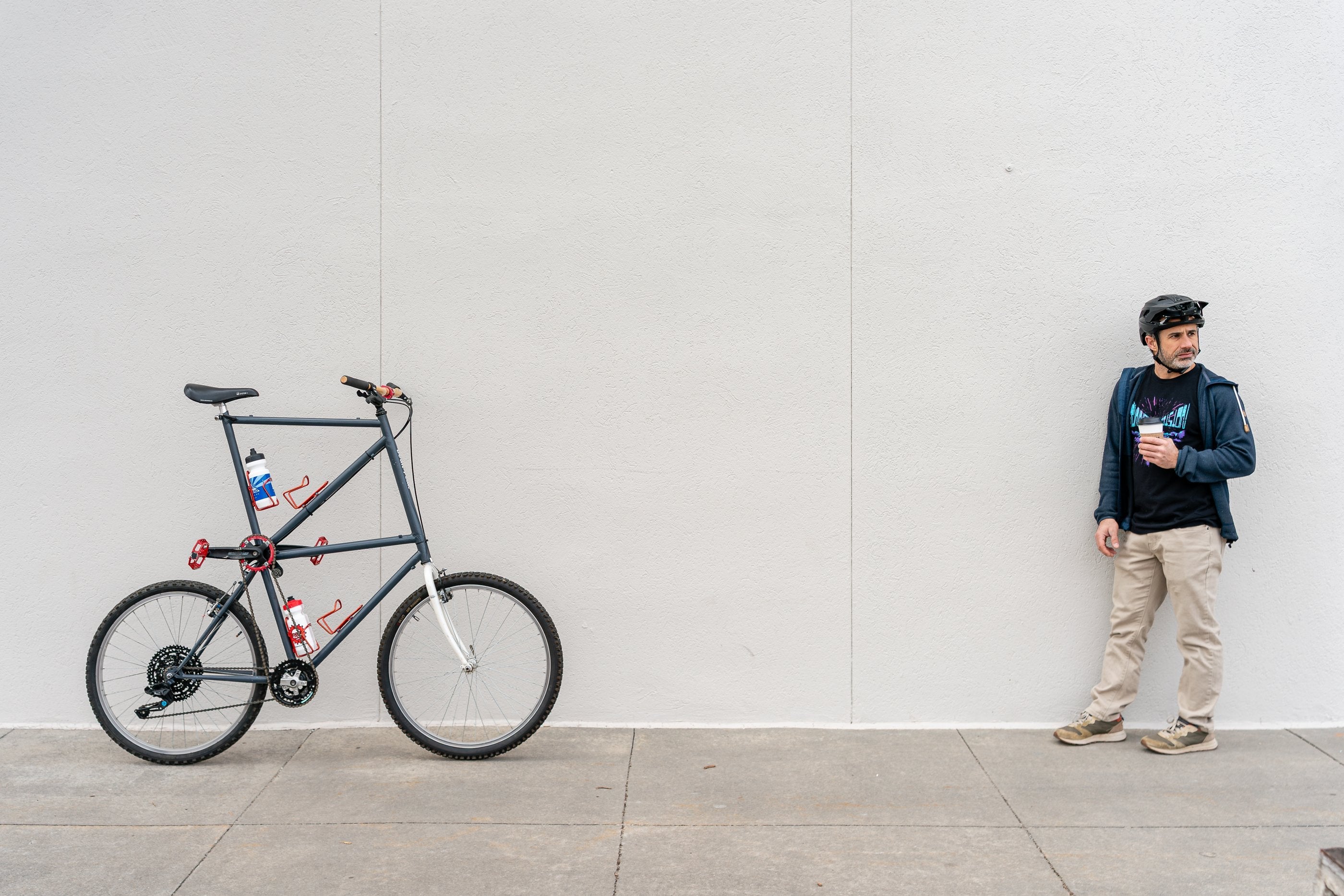 A vintage penny-farthing high-wheel bicycle