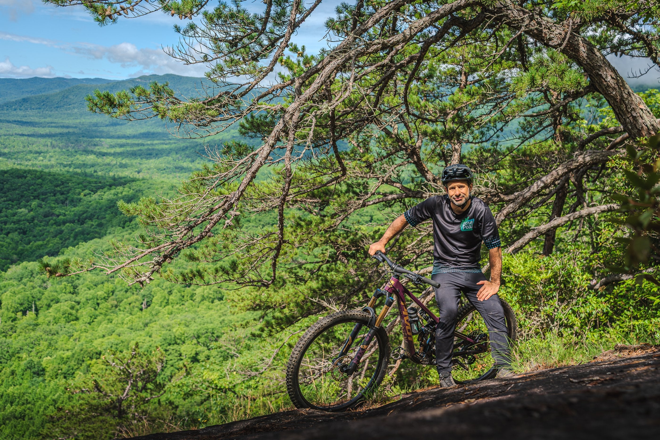 Mountain biking in the Western North Carolina forest