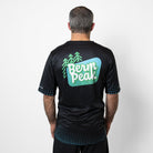 Back of the Men's Berm Peak Gravity MTB jersey, worn by Seth Alvo of Berm Peak