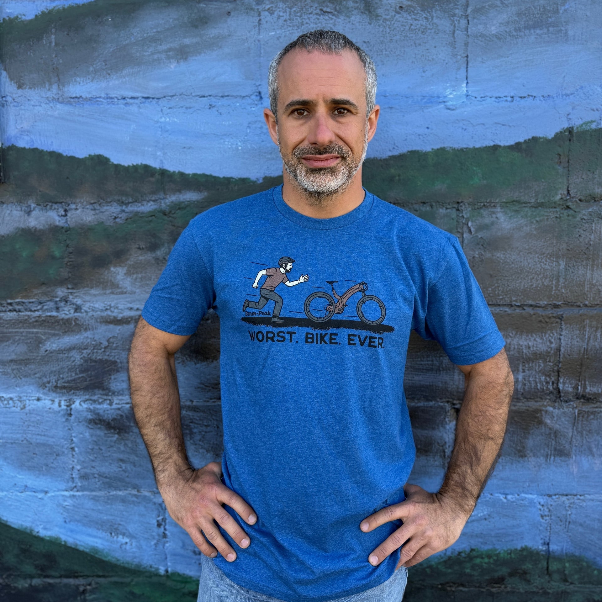 Seth Alvo of Berm Peak wearing the Berm Peak Reevo t-shirt
