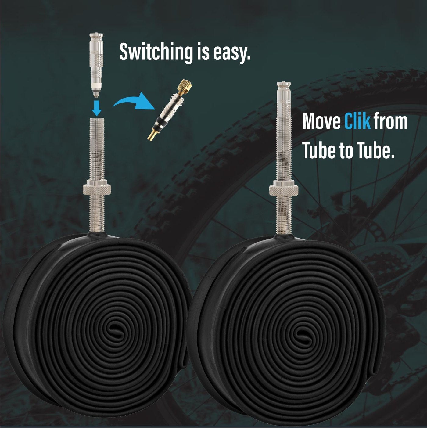 Moving a Clik valve from one tube to another