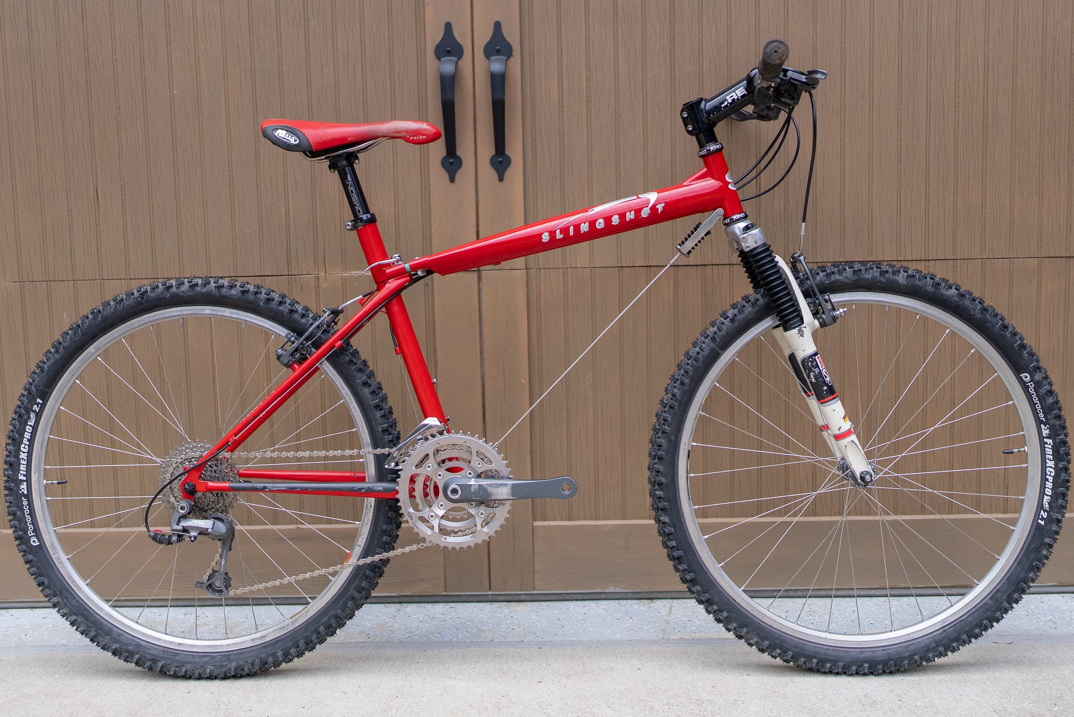 1997 Slingshot flex-frame mountain bike, full side profile